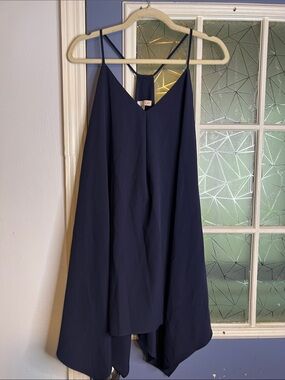 GB medium Navy Blue Flowing Spaghetti Strap Dress NWT